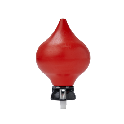 Oranje peer knop zwart onderkant