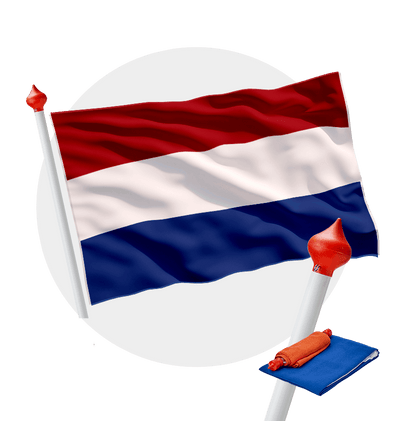 Nederlands vlaggenset voor aan de gevel