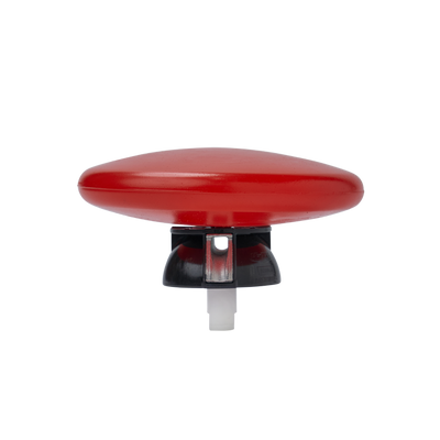 Oranje platte knop zwarte onderkant