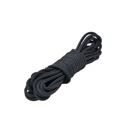 Vlaggenmast touw zwart 5 mm – 16-koppig gevlochten - 16 meter