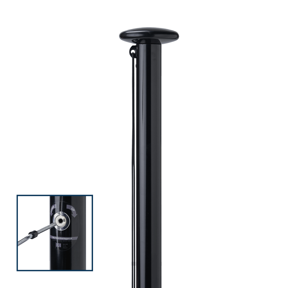 Aluminium vlaggenmast 7 meter met liersysteem en inwendig koord