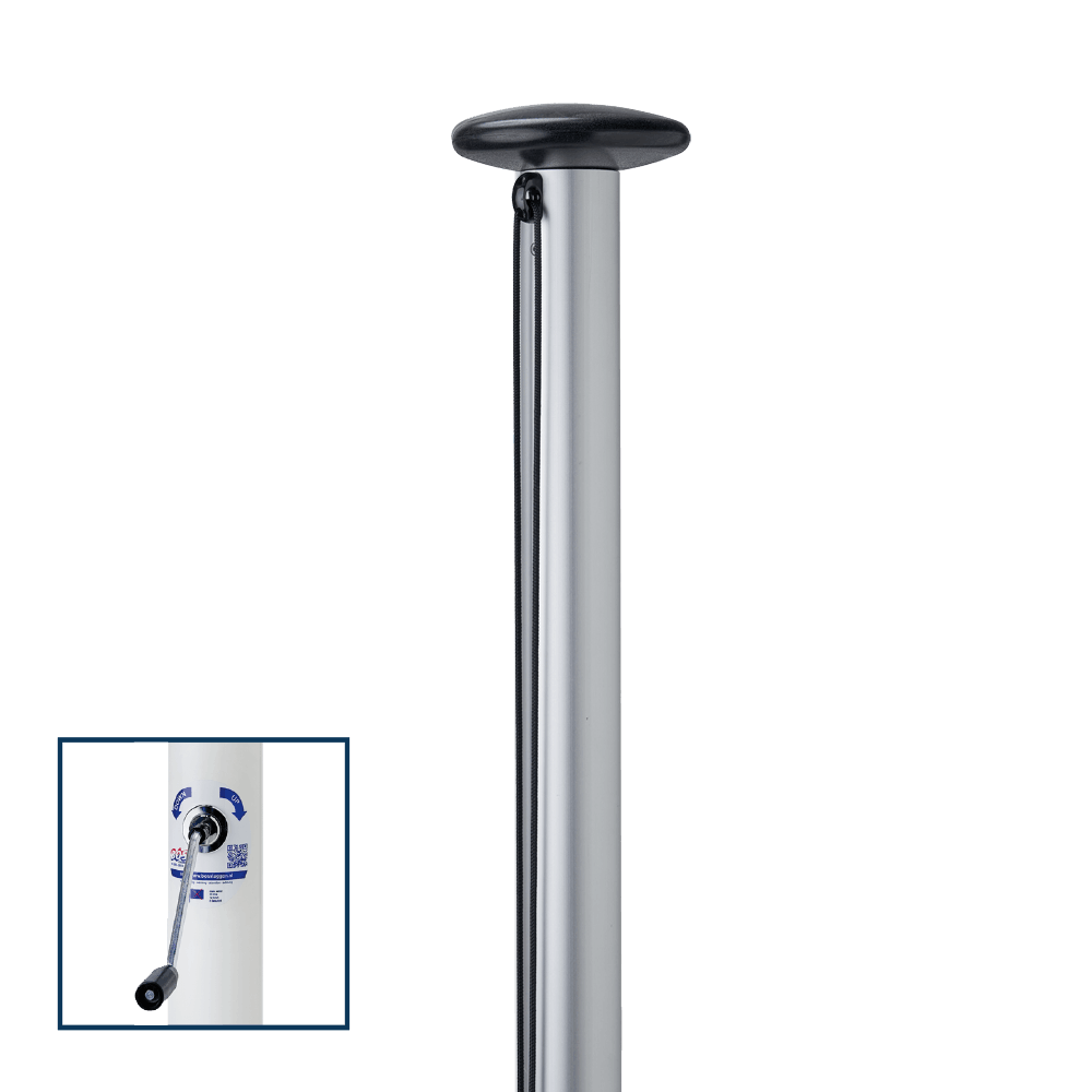 Aluminium vlaggenmast 7 meter met liersysteem en inwendig koord