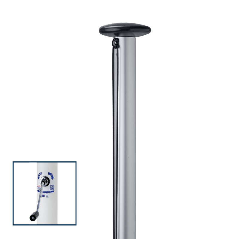 Aluminium vlaggenmast 9 meter met liersysteem - Zilver geanodiseerd