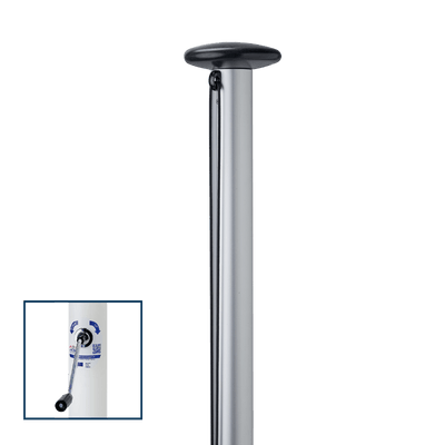 Aluminium vlaggenmast 12 meter met SecureLine liersysteem zilver geanodiseerd