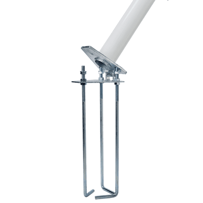 Kantelvoet voor witte aluminium vlaggenmast RAL 9010