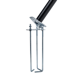 Kantelvoet voor zwarte aluminium vlaggenmast 4 meter RAL 9005
