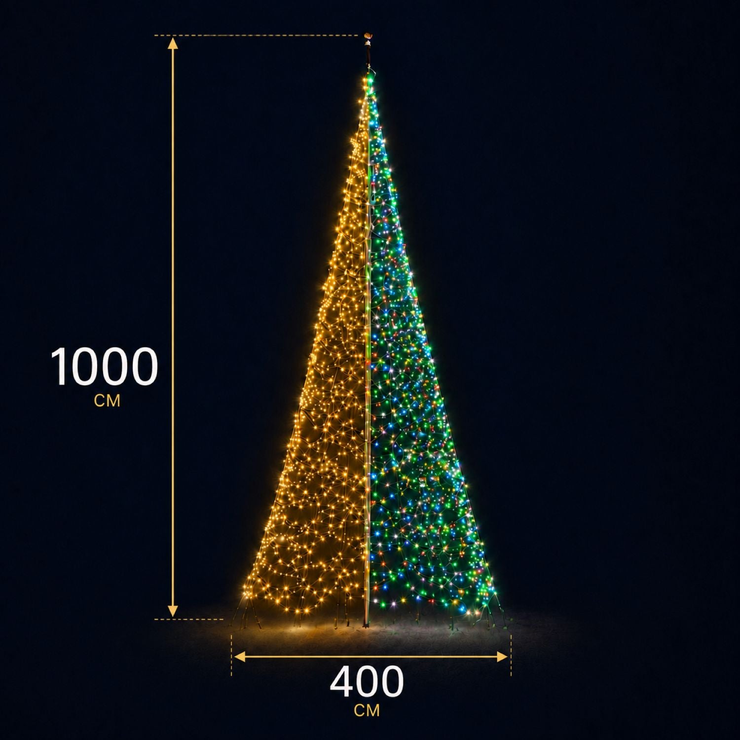 Afmetingen van Fairybell Premium 10 meter - 2048 LED