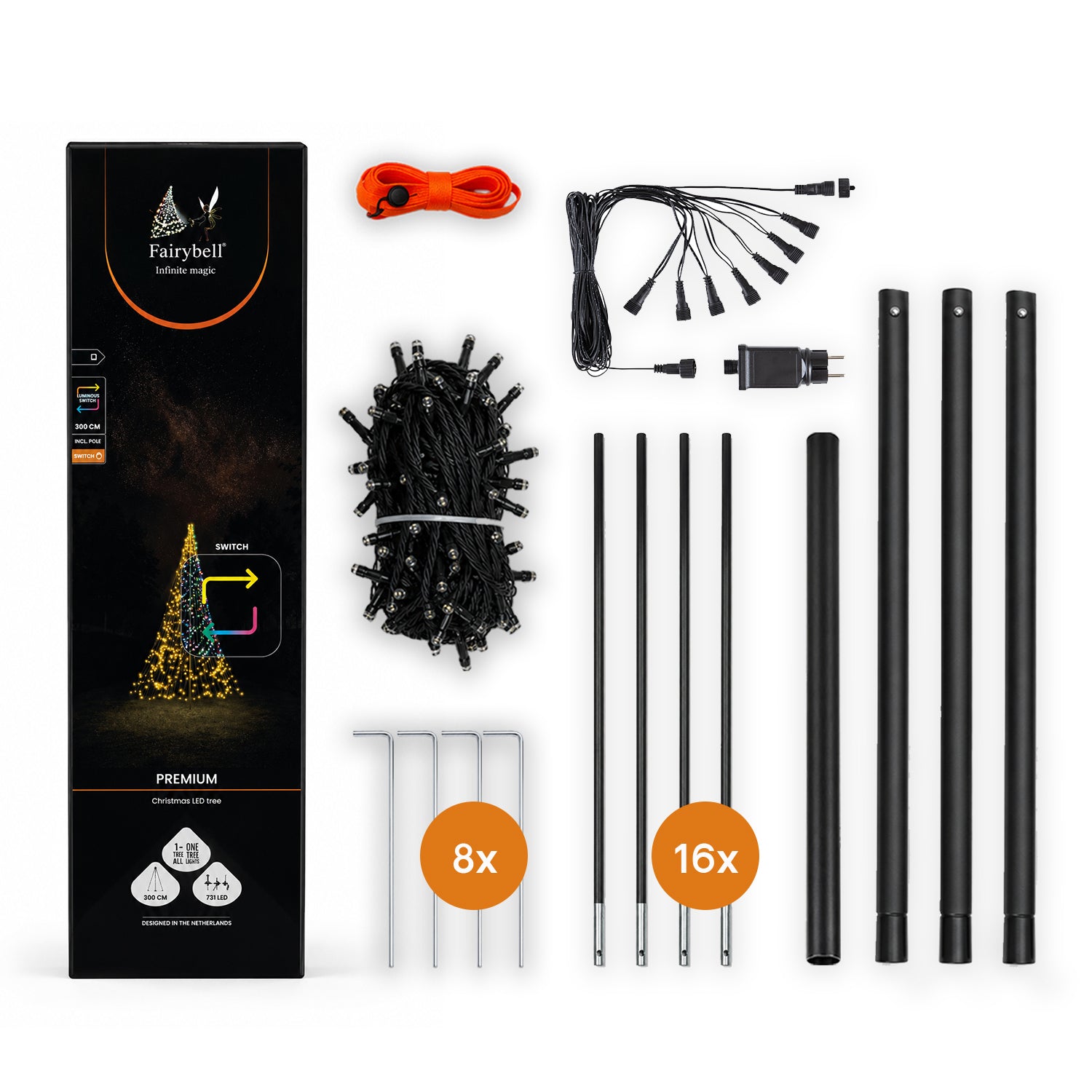 Verpakkingsinhoud van Fairybell Premium 3 meter - 576 LED