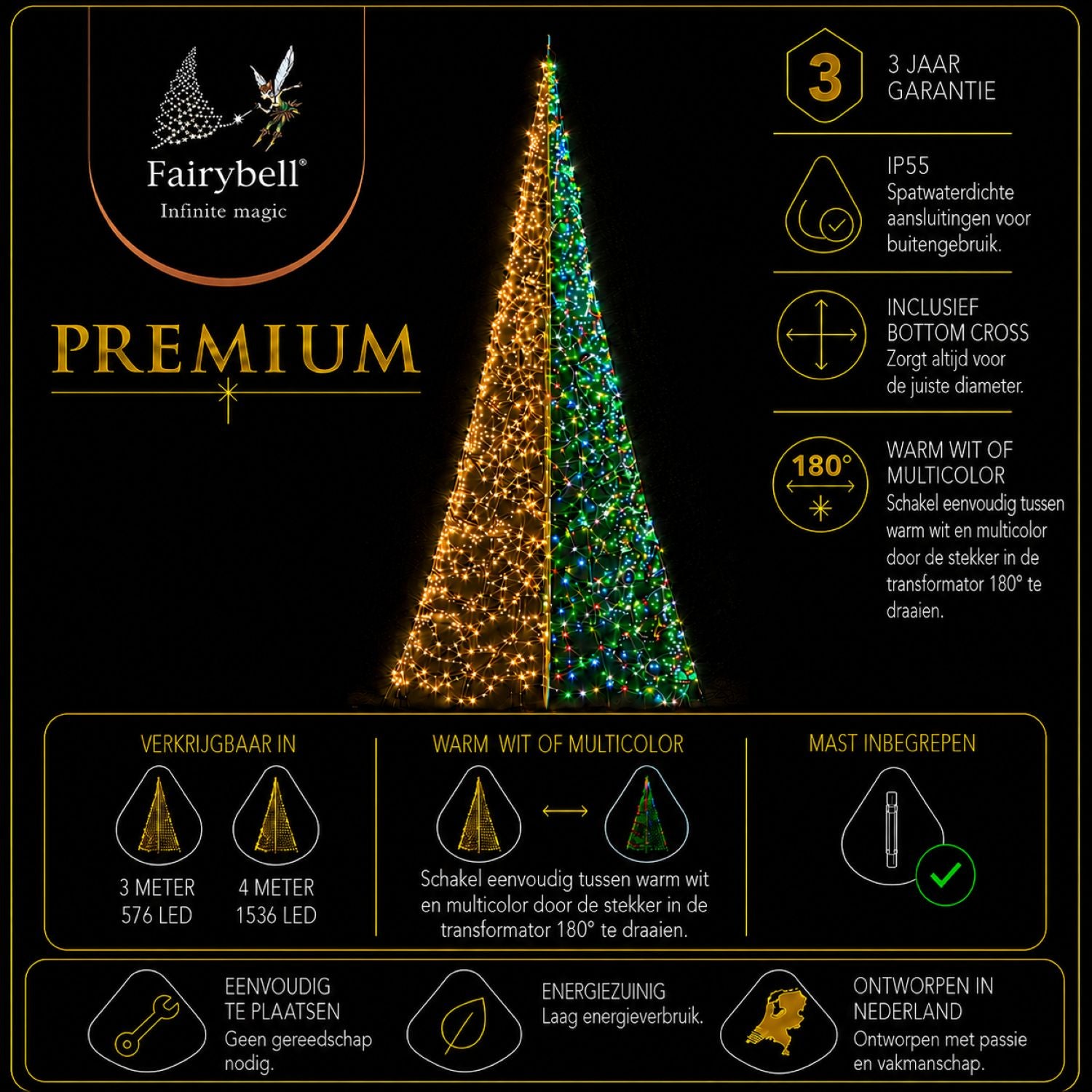 Belangrijkste kenmerken van Fairybell Premium 4 meter - 1536 LED