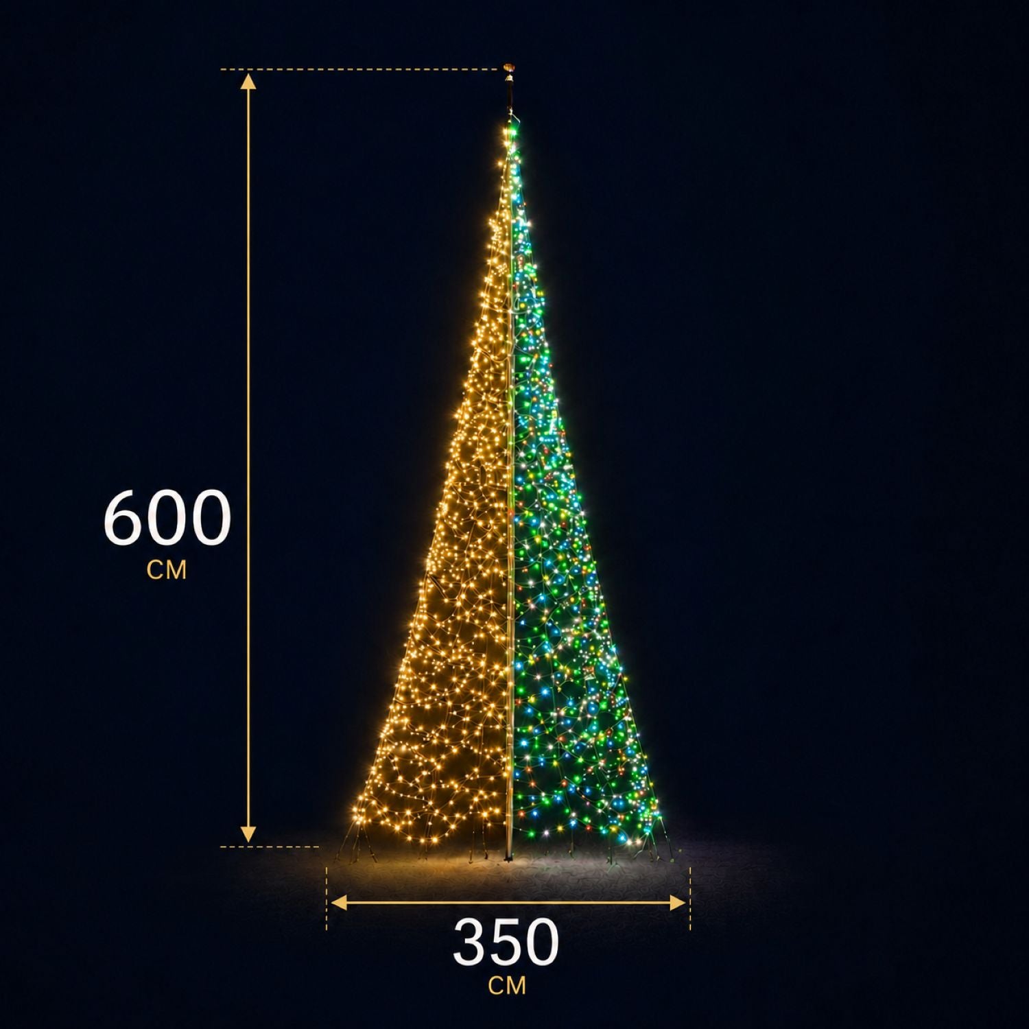 Afmetingen van Fairybell Premium 6 meter - 2048 LED