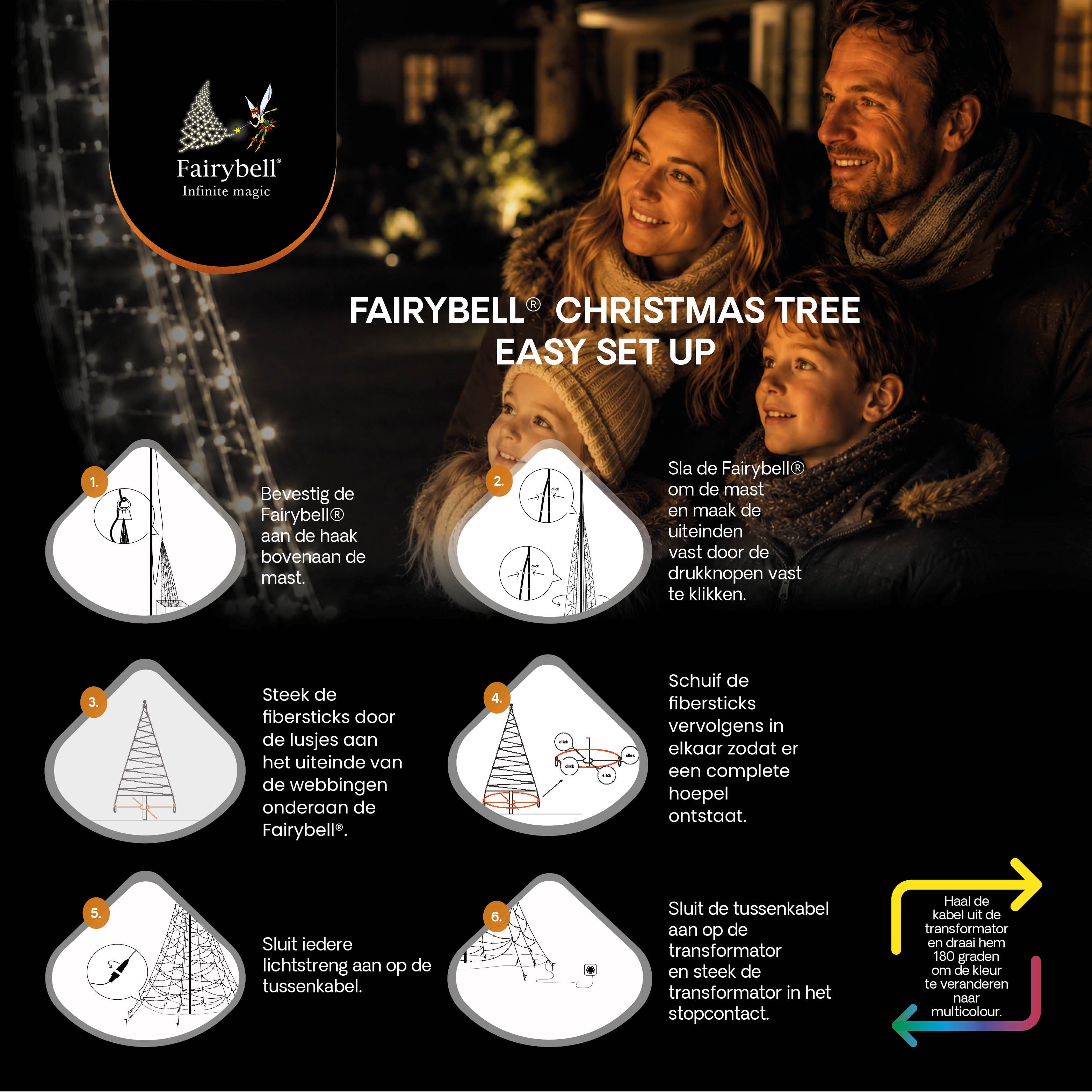 Montage-instructie voor Fairybell Premium 6 meter - 2048 LED