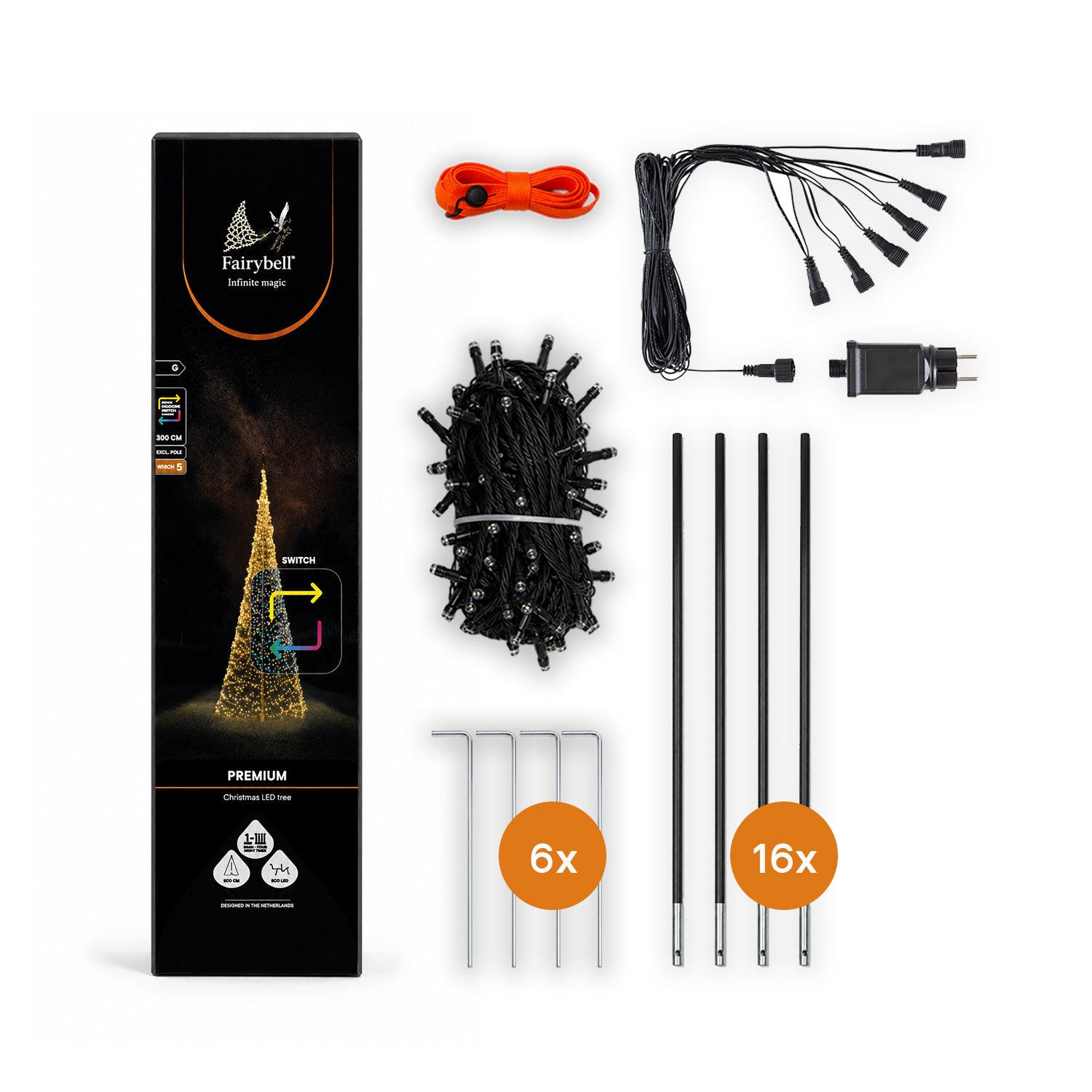 Verpakkingsinhoud van Fairybell Premium 8 meter - 1536 LED