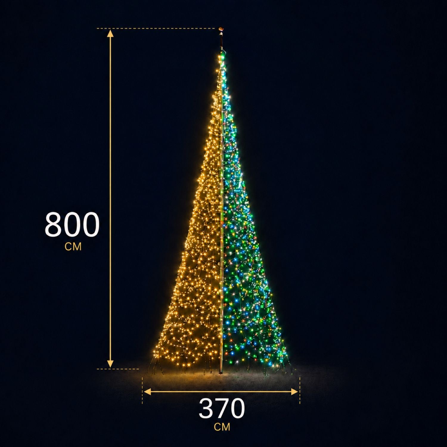 Afmetingen van Fairybell Premium 8 meter - 3024 LED