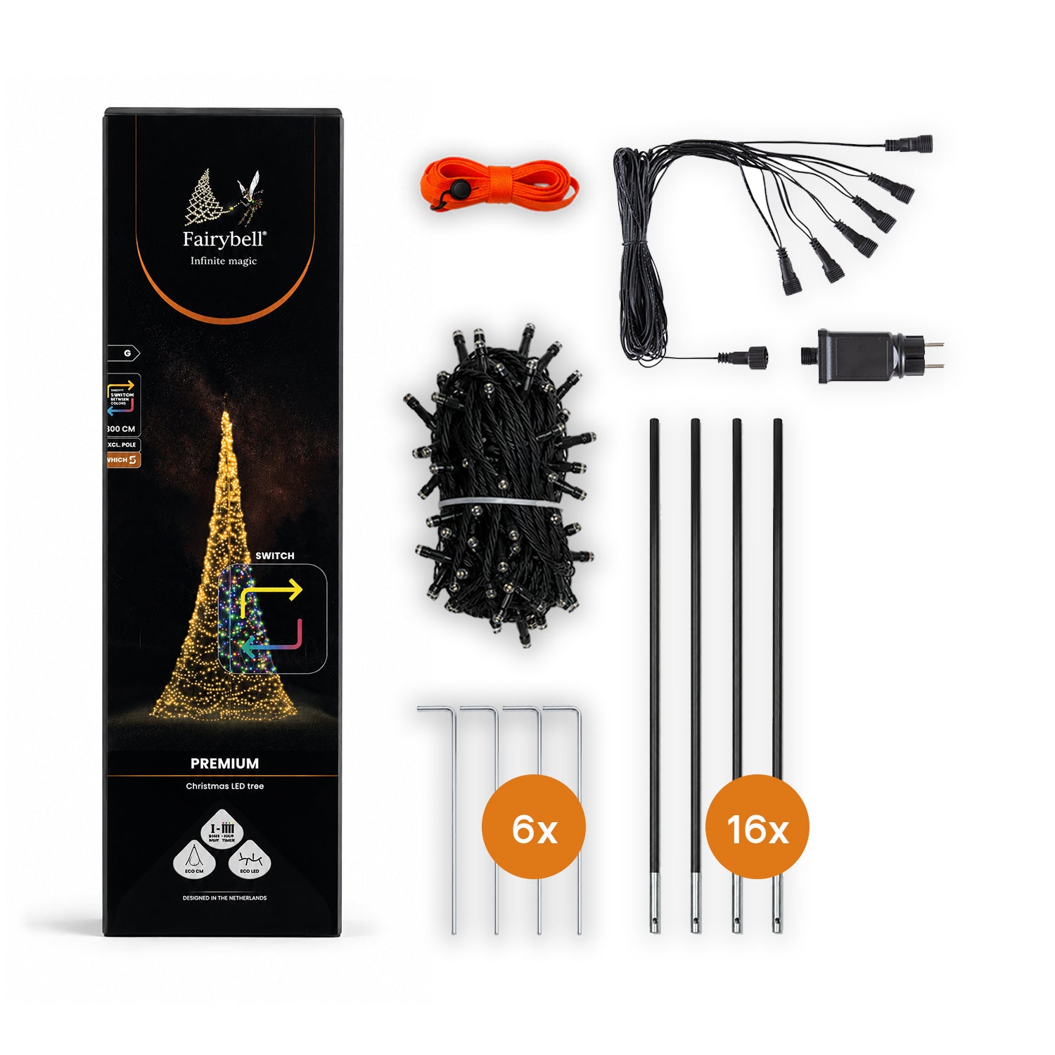 Verpakkingsinhoud van Fairybell Premium 8 meter - 3024 LED
