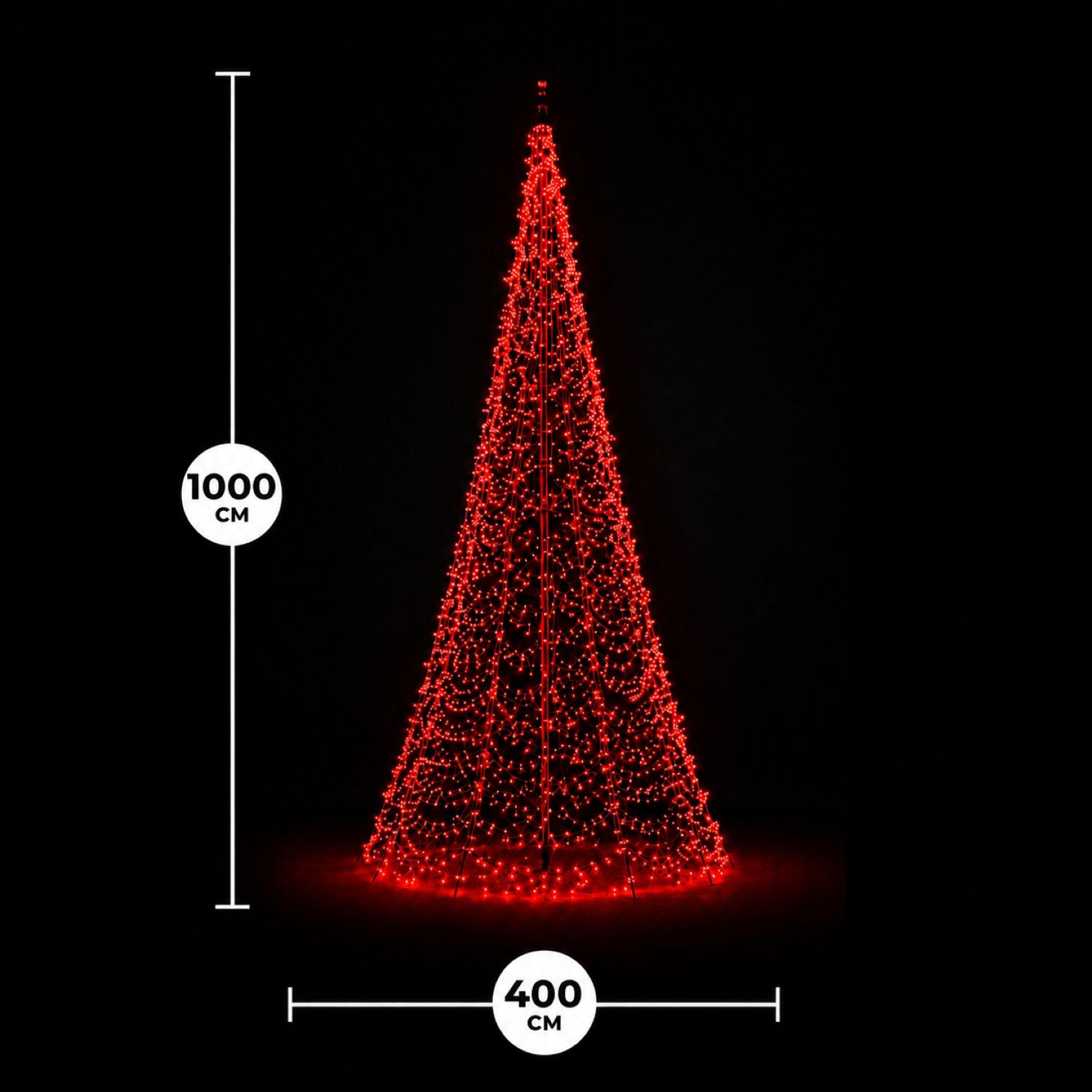 Afmetingen van Fairybell PRO 10 meter - 1792 LED RGBW