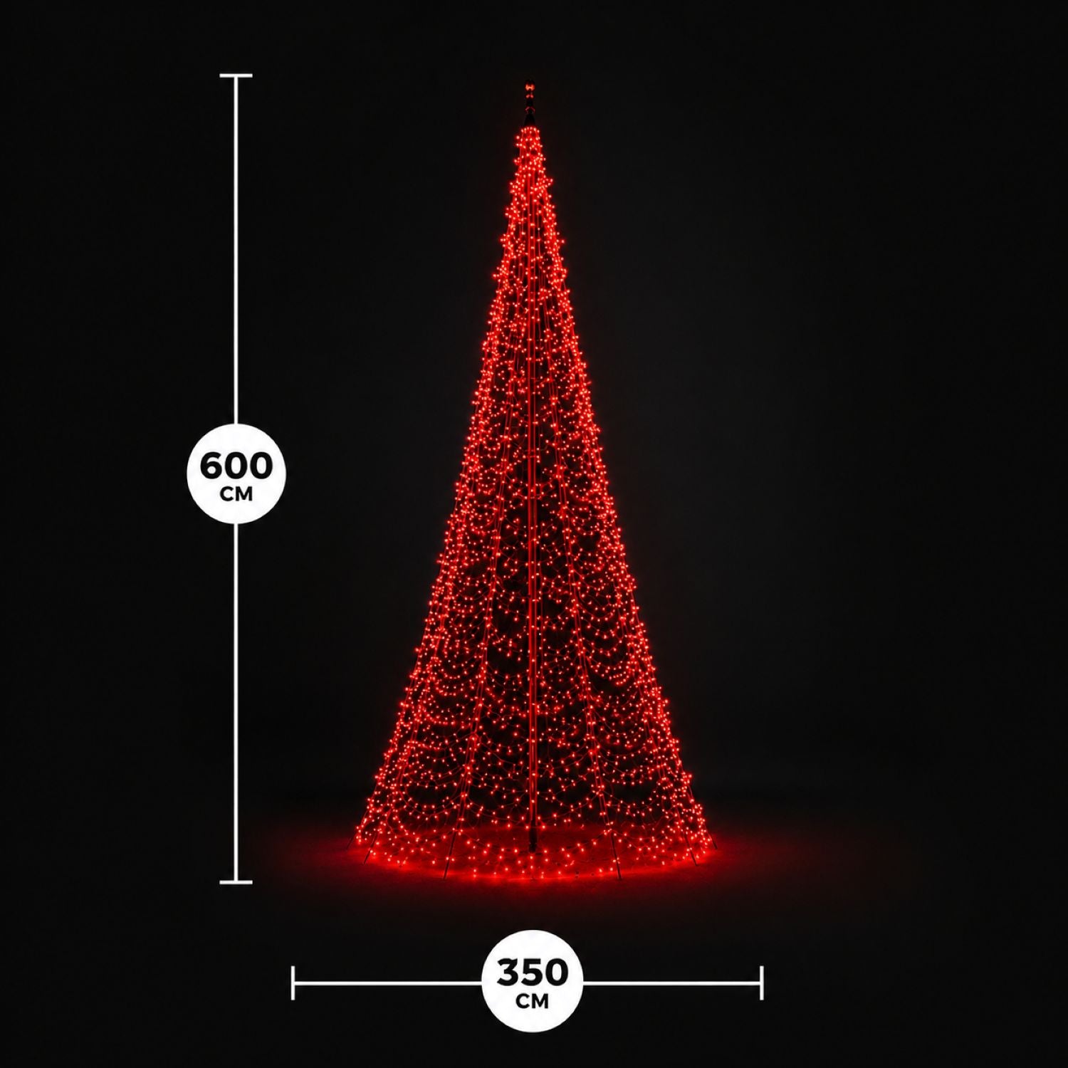 Afmetingen van Fairybell PRO 6 meter - 1152 LED RGBW