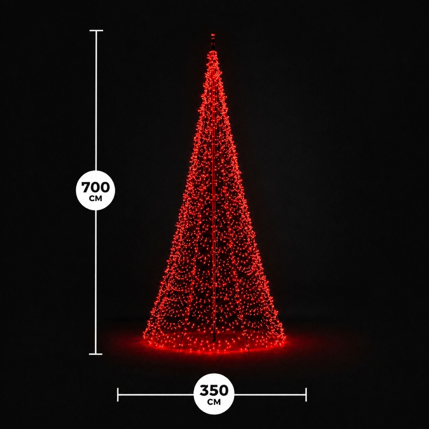Afmetingen van Fairybell PRO 7 meter - 1344 LED RGBW