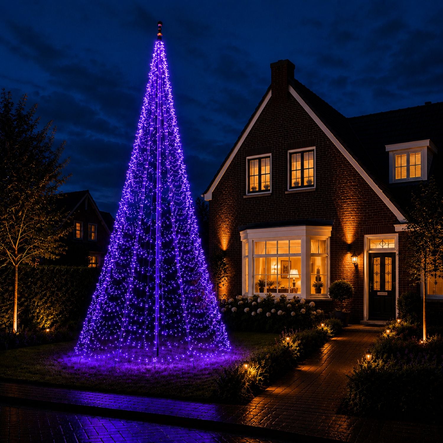 Fairybell PRO 8 meter - 1536 LED RGBW met paarse RGBW-verlichting