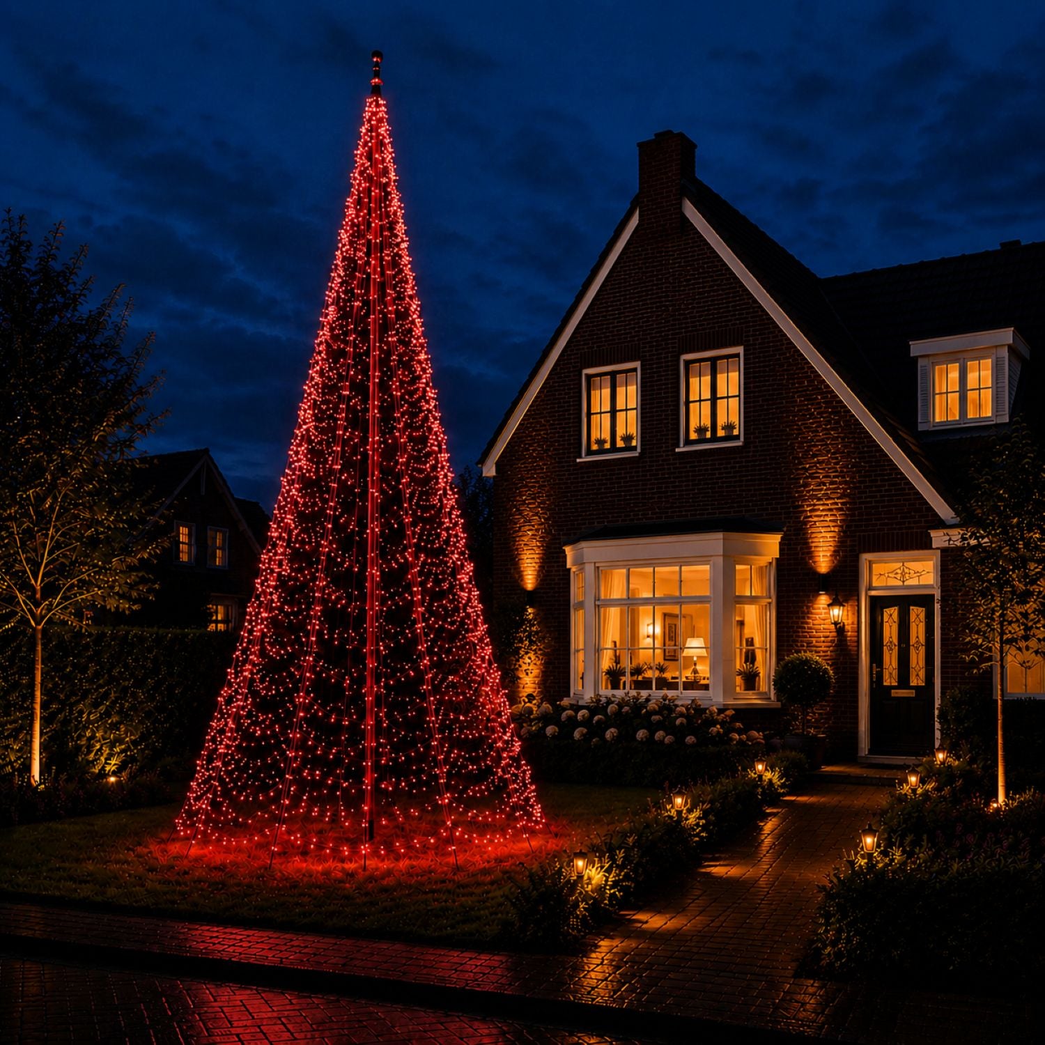 Fairybell PRO 8 meter - 1536 LED RGBW met rode RGBW-verlichting