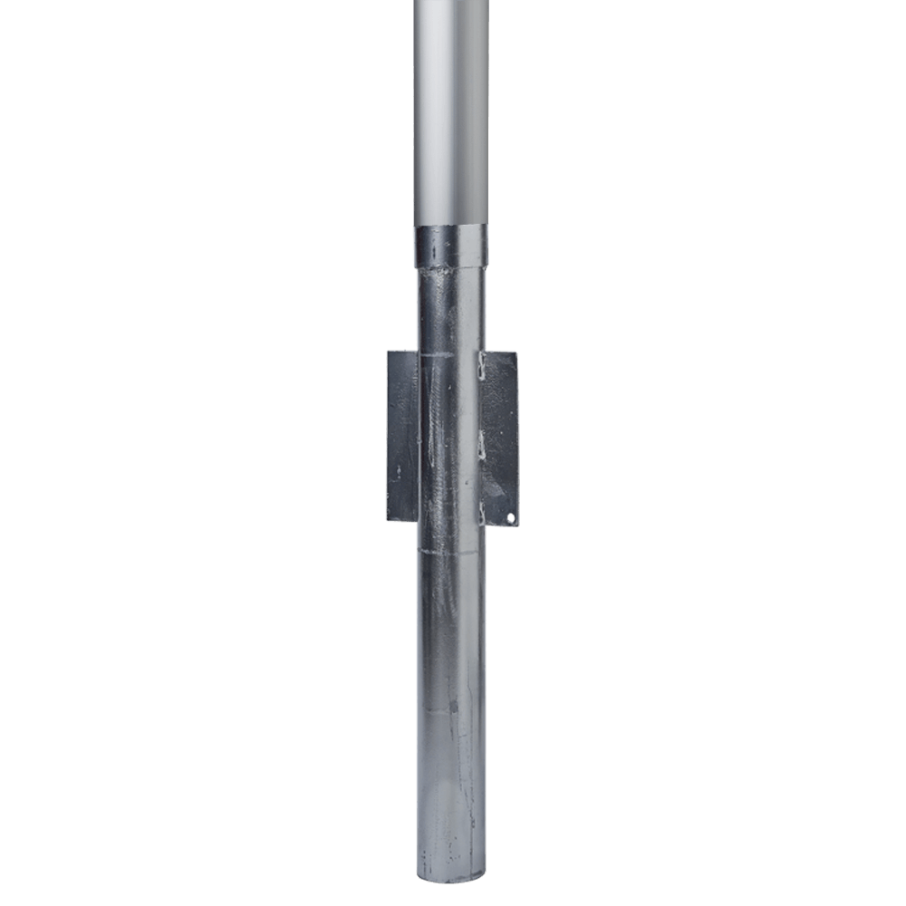 Overschuifkoker voor zilver geanodiseerde aluminium vlaggenmast 4 t/m 12 meter