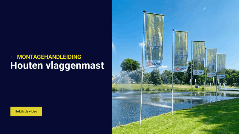Houten vlaggenmast installeren