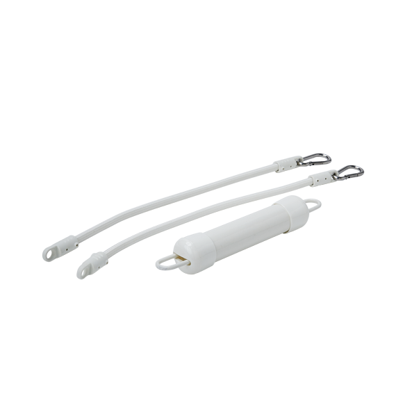 Wit staafgewicht met elastische mastbandjes