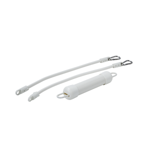 Wit staafgewicht met elastische mastbandjes