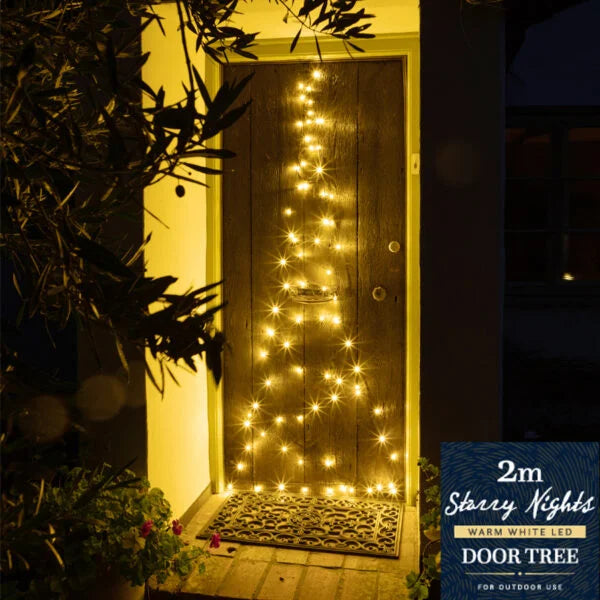 Deur kerstboom verlichting