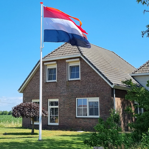vlag Nederland met oranje wimpel