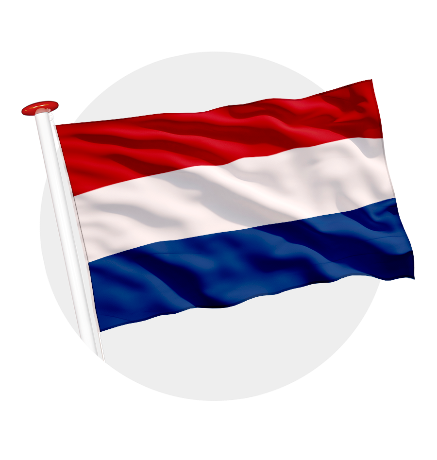 Officiële Nederlandse vlag rood wit blauw