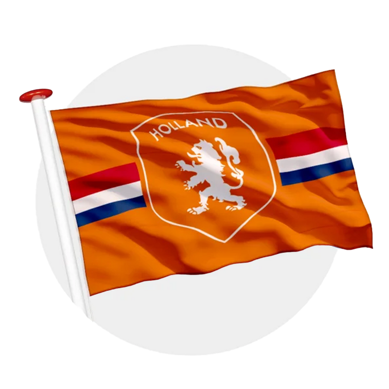 Nederland voetbalvlag – Oranje schild oranje