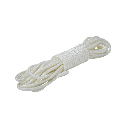 Vlaggenmast touw wit 5 mm – 16-koppig gevlochten - 16 meter