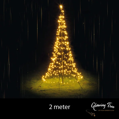 vlaggenmast kerstverlichting 2 meter