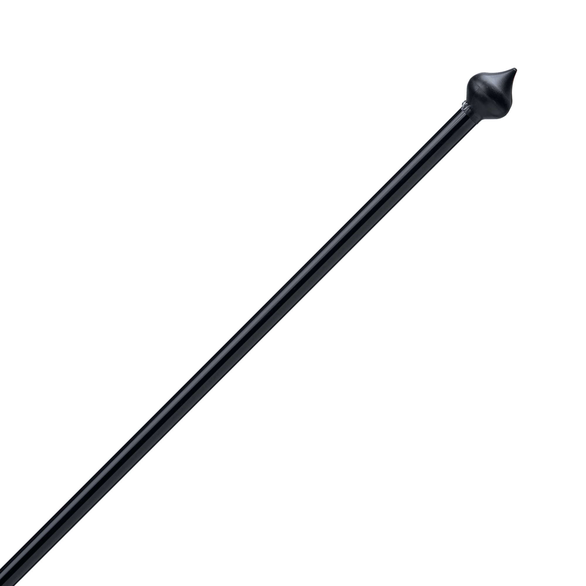Aluminium vlaggenstok zwart RAL 9005 Oranje knop