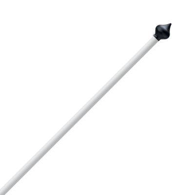 Aluminium vlaggenstok wit RAL 9010 Zwarte knop