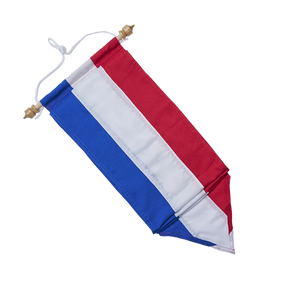 Rood-wit-blauwe welkomswimpel met stokje en punt