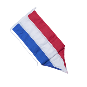 Rood-wit-blauwe fluisterwimpel zonder stokje met punt