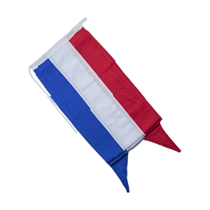 Rood-wit-blauwe fluisterwimpel zonder stokje met zwaluwstaart