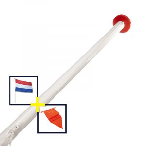 Vlaggenmast aanbieding incl. NL vlag en oranje wimpel